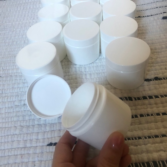 Set of 6 Travel 2oz White Double Wall Jars w Caps - Picture 8 of 8